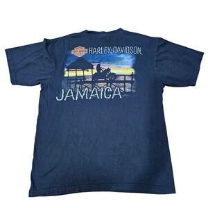 Harley-Davidson Jamaica T-Shirt Mens Large Black Sunset Graphic Tee